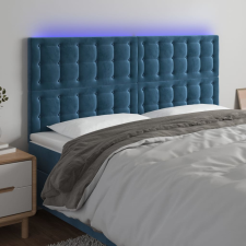 vidaXL sötétkék bársony LED-es fejtámla 160x5x118/128 cm ágy és ágykellék