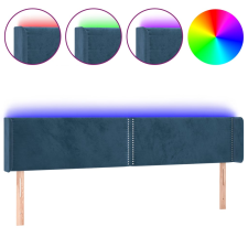 vidaXL sötétkék bársony LED-es fejtámla 163 x 16 x 78/88 cm ágy és ágykellék