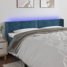 vidaXL sötétkék bársony LED-es fejtámla 163 x 16 x 78/88 cm ágy és ágykellék