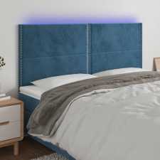 vidaXL sötétkék bársony LED-es fejtámla 180x5x118/128 cm ágy és ágykellék