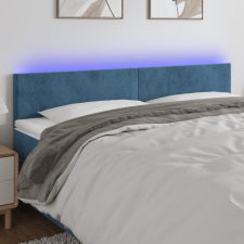 vidaXL sötétkék bársony LED-es fejtámla 180x5x78/88 cm ágy és ágykellék