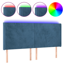 vidaXL sötétkék bársony LED-es fejtámla 183x16x118/128 cm (3123832) ágy és ágykellék
