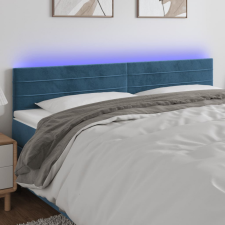 vidaXL sötétkék bársony LED-es fejtámla 200x5x78/88 cm ágy és ágykellék