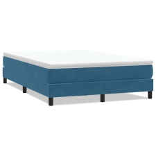 vidaXL sötétkék bársony rugós ágy matrac nélkül 140x210 cm (3315829) ágy és ágykellék