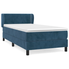 vidaXL sötétkék bársony rugós ágy matraccal 100 x 200 cm ágy és ágykellék