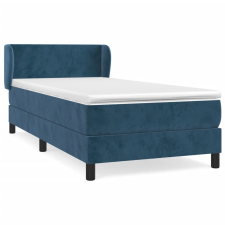 vidaXL sötétkék bársony rugós ágy matraccal 100 x 200 cm ágy és ágykellék