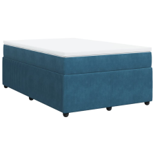 vidaXL sötétkék bársony rugós ágy matraccal 120x190 cm (3285630) ágy és ágykellék
