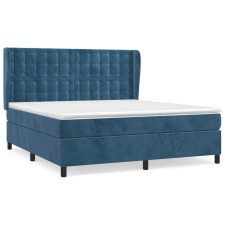 vidaXL sötétkék bársony rugós ágy matraccal 160x200 cm (3129463) ágy és ágykellék
