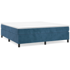 vidaXL sötétkék bársony rugós ágy matraccal 160x200 cm (3144691) ágy és ágykellék