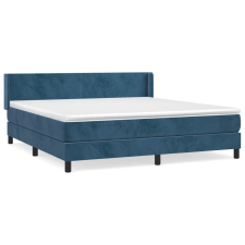 vidaXL sötétkék bársony rugós ágy matraccal 180x200 cm (3130857) ágy és ágykellék