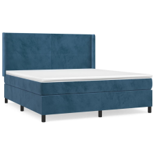 vidaXL sötétkék bársony rugós ágy matraccal 180x200 cm (3132577) ágy és ágykellék