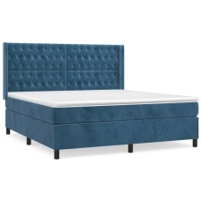 vidaXL sötétkék bársony rugós ágy matraccal 180x200 cm (3132877) ágy és ágykellék