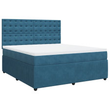 vidaXL sötétkék bársony rugós ágy matraccal 180x200 cm (3292422) ágy és ágykellék
