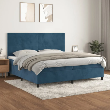 vidaXL sötétkék bársony rugós ágy matraccal 200x200 cm ágy és ágykellék