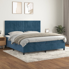 vidaXL sötétkék bársony rugós ágy matraccal 200x200 cm ágy és ágykellék
