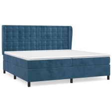 vidaXL sötétkék bársony rugós ágy matraccal 200x200 cm (3129475) ágy és ágykellék