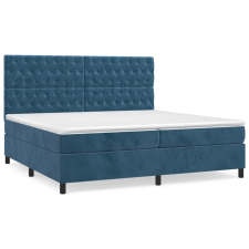 vidaXL sötétkék bársony rugós ágy matraccal 200x200 cm (3143227) ágy és ágykellék