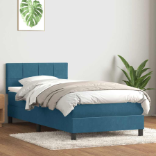 vidaXL sötétkék bársony rugós ágy matraccal 80x220 cm ágy és ágykellék