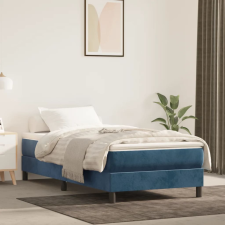 vidaXL sötétkék bársony rugós ágy matraccal 90x190 cm ágy és ágykellék