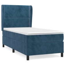 vidaXL sötétkék bársony rugós ágy matraccal 90x190 cm (3129127) ágy és ágykellék