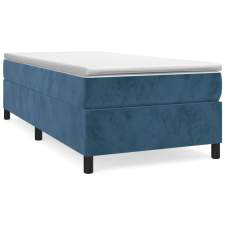 vidaXL sötétkék bársony rugós ágy matraccal 90x190 cm (3144655) ágy és ágykellék