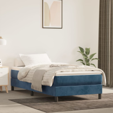 vidaXL sötétkék bársony rugós ágykeret 100x200 cm ágy és ágykellék