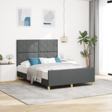 vidaXL Sötétszürke Ágykeret 160x200 cm Szövet ágy és ágykellék