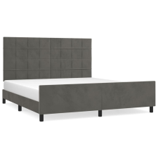 vidaXL sötétszürke bársony ágykeret fejtámlával 160 x 200 cm (3125764) ágy és ágykellék
