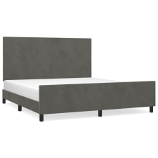 vidaXL sötétszürke bársony ágykeret fejtámlával 180 x 200 cm (3125648) ágy és ágykellék