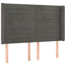 vidaXL sötétszürke bársony fejtámla szárnyakkal 147x16x118/128 cm (3119769) ágy és ágykellék