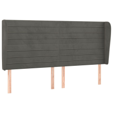 vidaXL sötétszürke bársony fejtámla szárnyakkal 163 x 23 x 118/128 cm (3118151) ágy és ágykellék