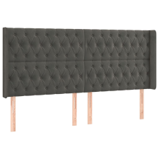 vidaXL sötétszürke bársony fejtámla szárnyakkal 183x16x118/128 cm (3119977) ágy és ágykellék