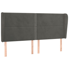 vidaXL sötétszürke bársony fejtámla szárnyakkal 203x23x118/128 cm (3117883) ágy és ágykellék
