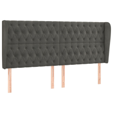 vidaXL sötétszürke bársony fejtámla szárnyakkal 203x23x118/128 cm (3118359) ágy és ágykellék