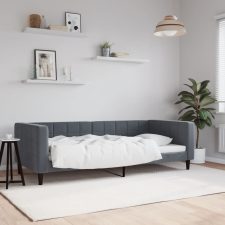vidaXL sötétszürke bársony kanapéágy 90 x 190 cm bútor