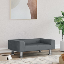vidaXL sötétszürke bársony kutyaágy 70 x 45 x 26,5 cm szállítóbox, fekhely kutyáknak