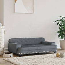 vidaXL sötétszürke bársony kutyaágy 90 x 53 x 30 cm szállítóbox, fekhely kutyáknak