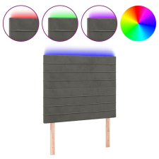 vidaXL sötétszürke bársony LED-es fejtámla 100x5x118/128 cm (3122607) ágy és ágykellék