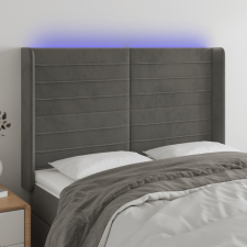vidaXL sötétszürke bársony LED-es fejtámla 147x16x118/128 cm ágy és ágykellék