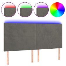 vidaXL sötétszürke bársony LED-es fejtámla 160x5x118/128 cm (3122199) ágy és ágykellék