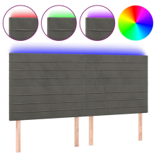 vidaXL sötétszürke bársony LED-es fejtámla 160x5x118/128 cm (3122619) ágy és ágykellék