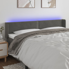 vidaXL sötétszürke bársony LED-es fejtámla 163 x 16 x 78/88 cm ágy és ágykellék