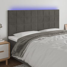 vidaXL sötétszürke bársony LED-es fejtámla 180x5x118/128 cm ágy és ágykellék
