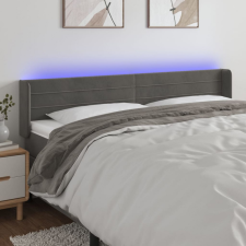 vidaXL sötétszürke bársony LED-es fejtámla 183 x 16 x 78/88 cm ágy és ágykellék