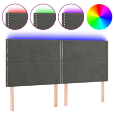 vidaXL sötétszürke bársony LED-es fejtámla 200x5x118/128 cm (3122351) ágy és ágykellék