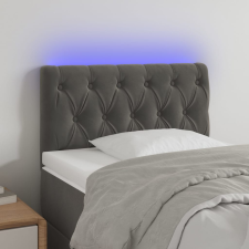 vidaXL sötétszürke bársony LED-es fejtámla 80x7x78/88 cm ágy és ágykellék