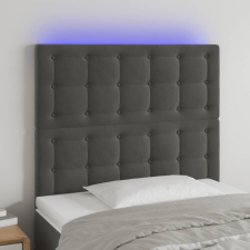 vidaXL sötétszürke bársony LED-es fejtámla 90x5x118/128 cm ágy és ágykellék