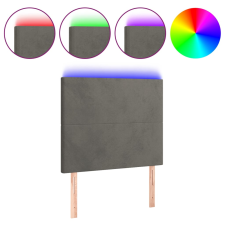 vidaXL sötétszürke bársony LED-es fejtámla 90x5x118/128 cm (3122181) ágy és ágykellék