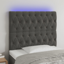 vidaXL sötétszürke bársony LED-es fejtámla 90x7x118/128 cm ágy és ágykellék