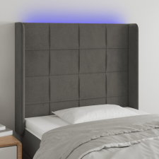 vidaXL sötétszürke bársony LED-es fejtámla 93x16x118/128 cm ágy és ágykellék